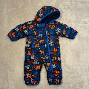 Columbia Snowtop II Bunting Collegiate Navy Critter snowsuit